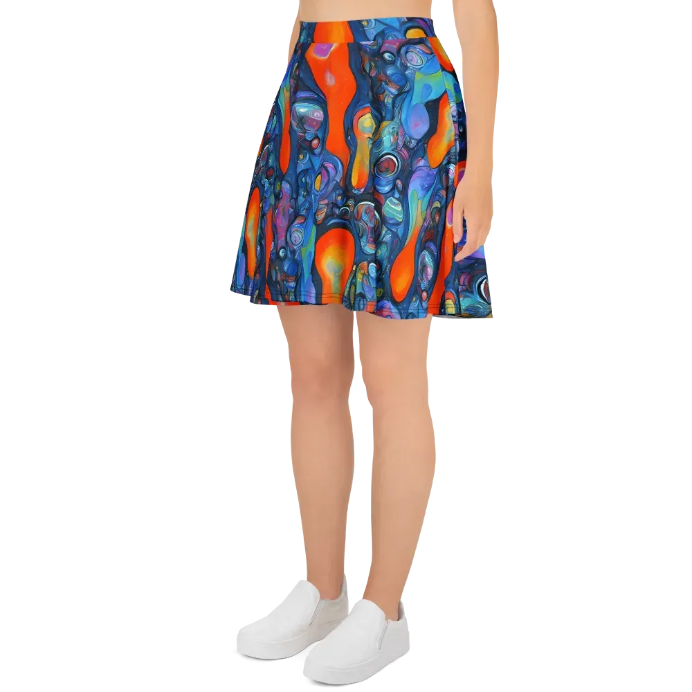 Blue Voltage on Skater Skirt — Left