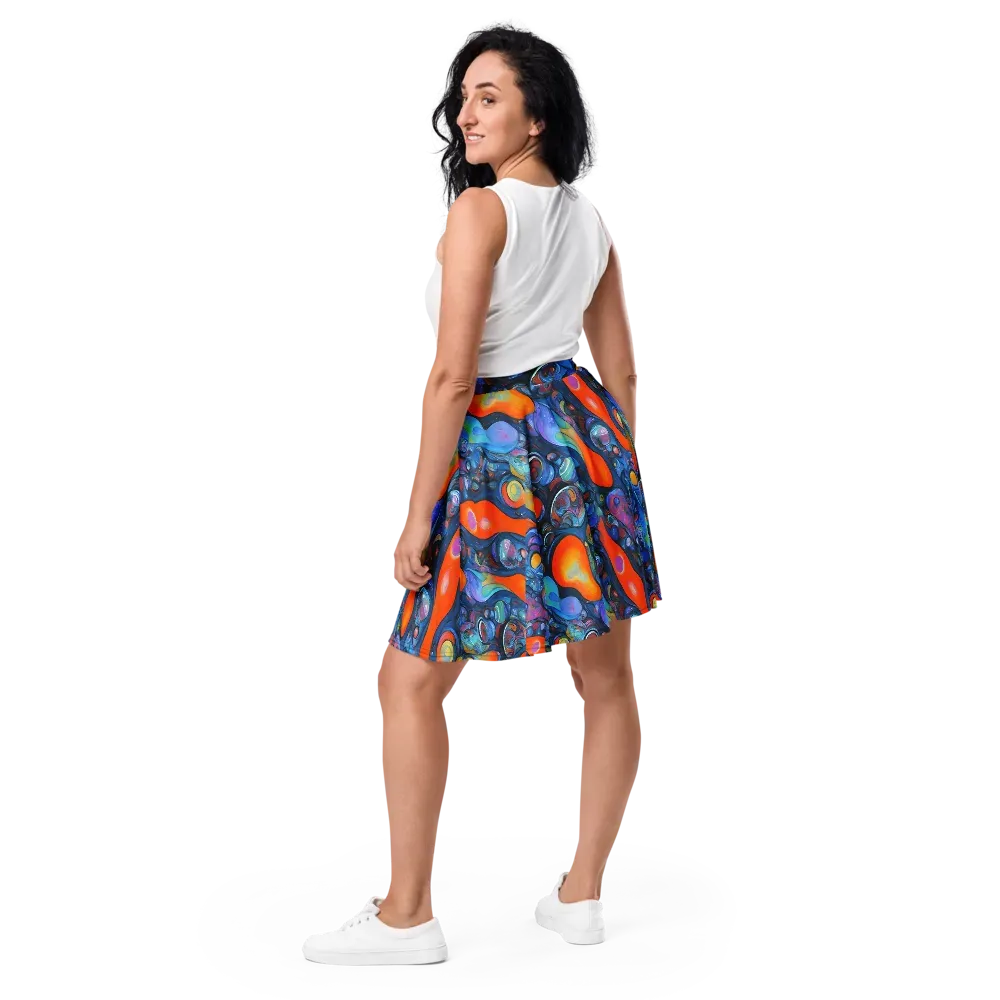 Blue Voltage on Skater Skirt — Back