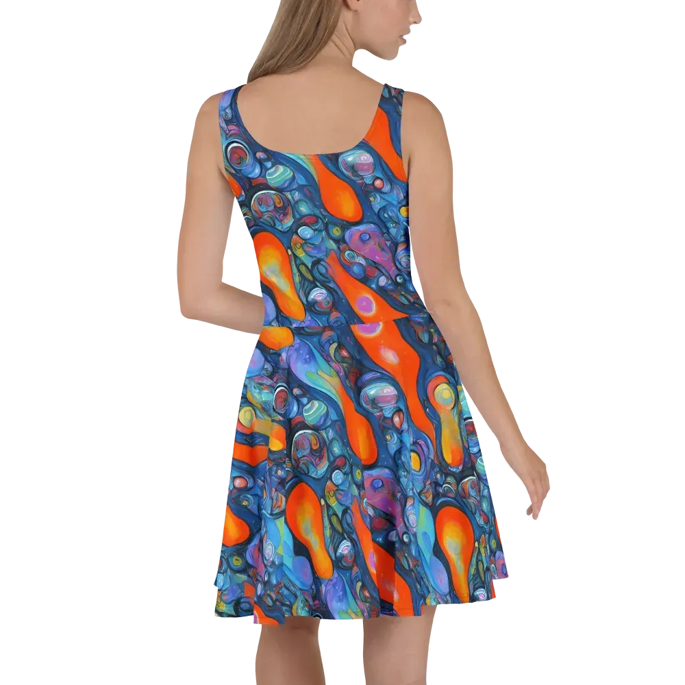 Blue Voltage on Skater Dress — Back