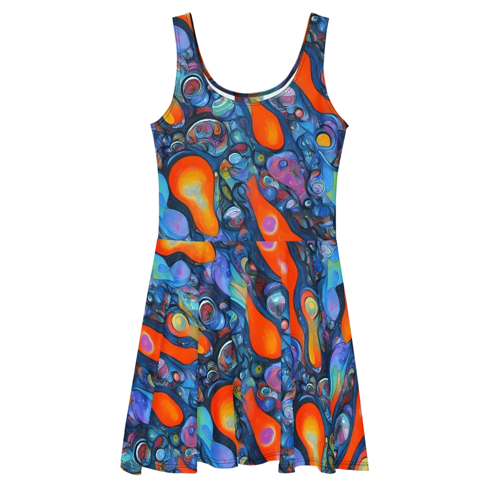 Blue Voltage on Skater Dress — Front