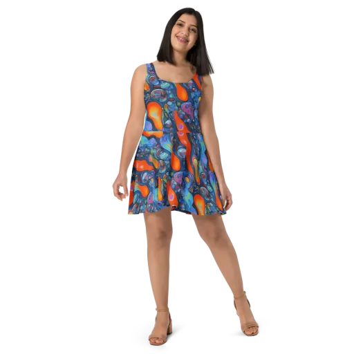 Blue Voltage on a Skater Dress