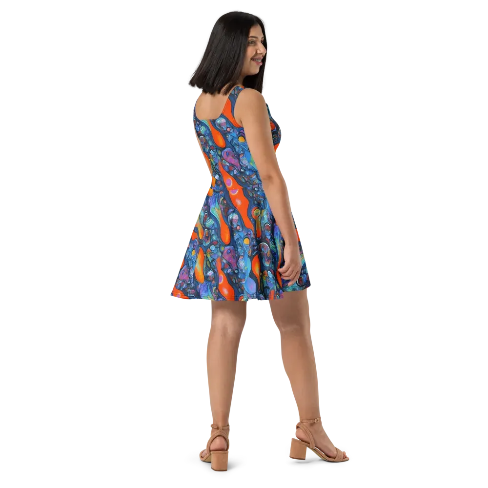 Blue Voltage on Skater Dress — Right