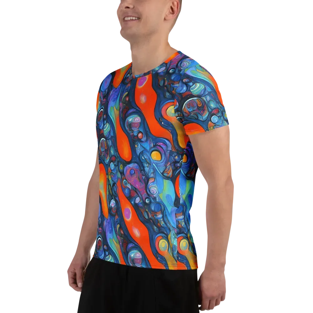Blue Voltage on Men's Athletic T-Shirt — Left