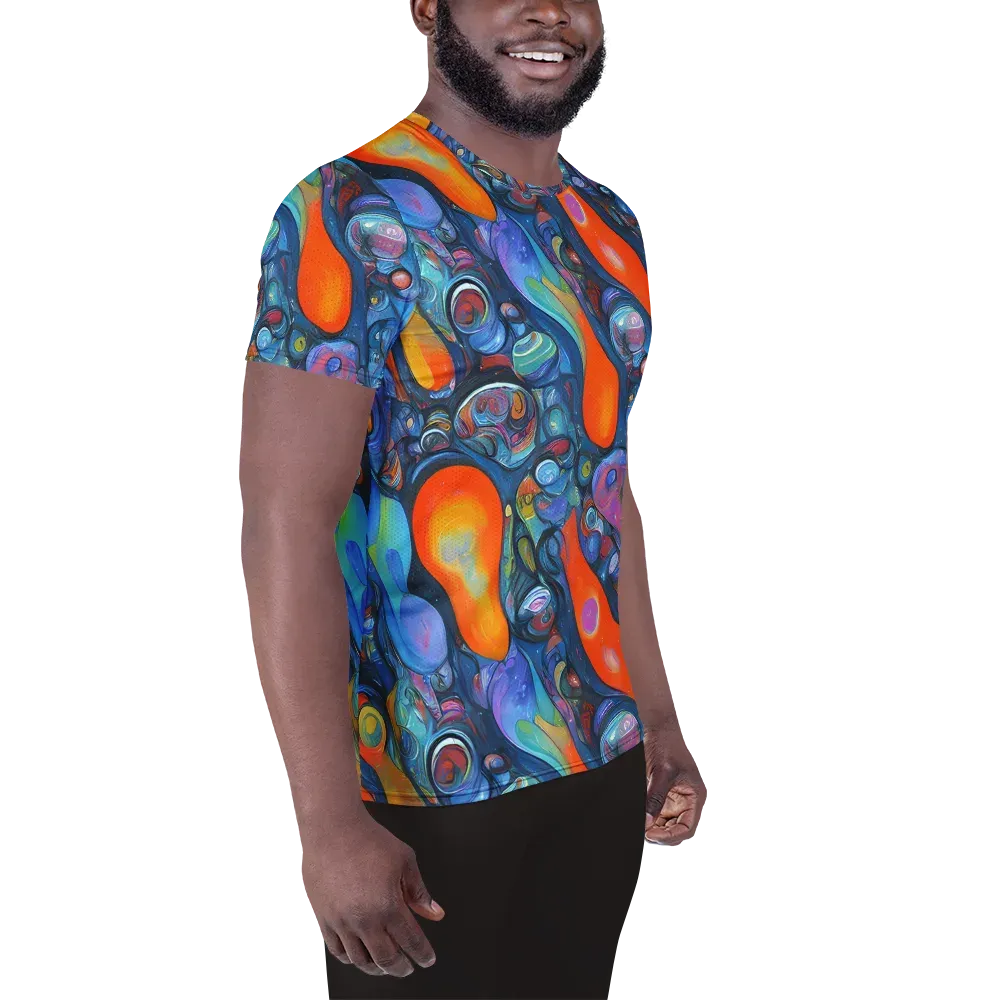 Blue Voltage on Men's Athletic T-Shirt — Right