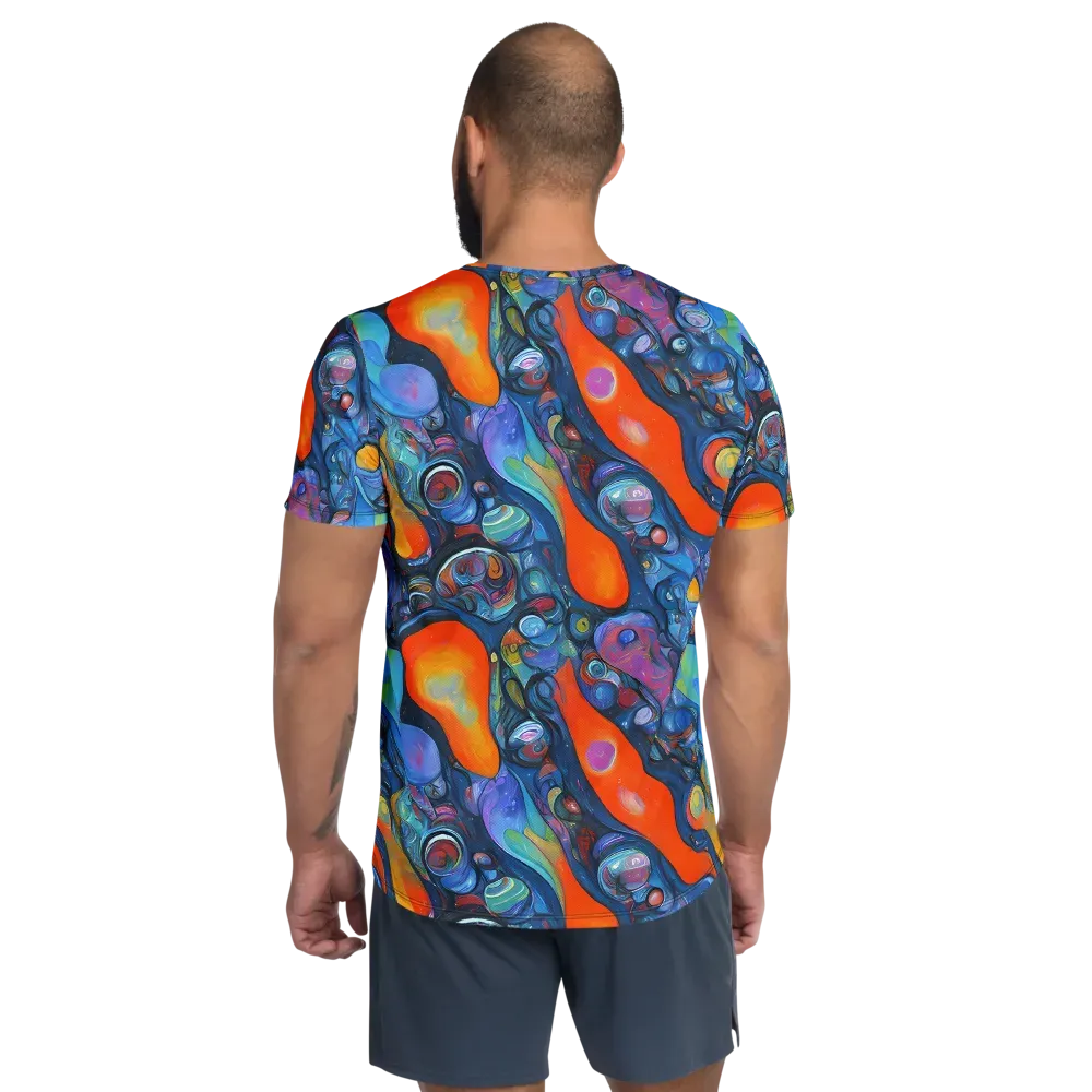 Blue Voltage on Men's Athletic T-Shirt — Back