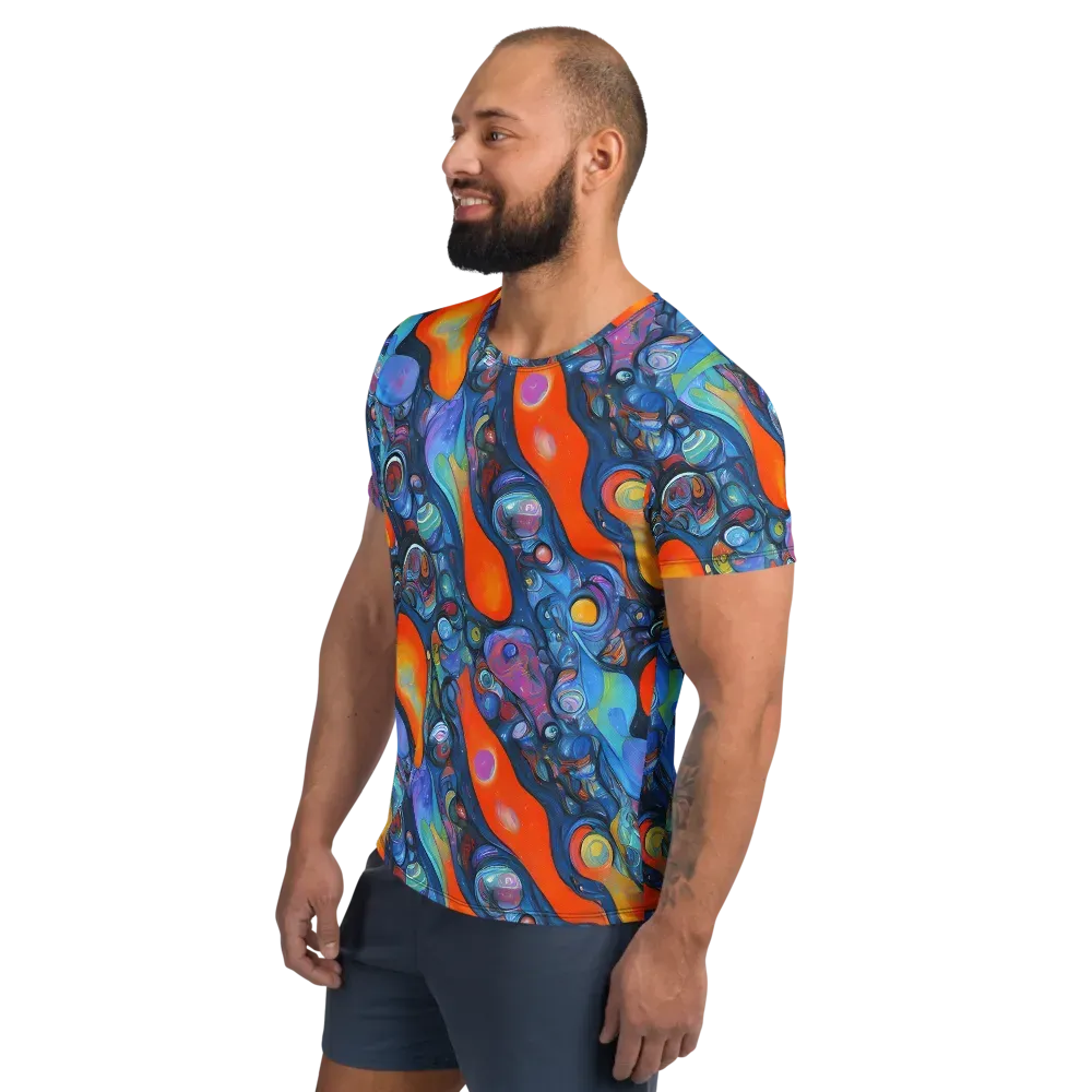 Blue Voltage on Men's Athletic T-Shirt — Left