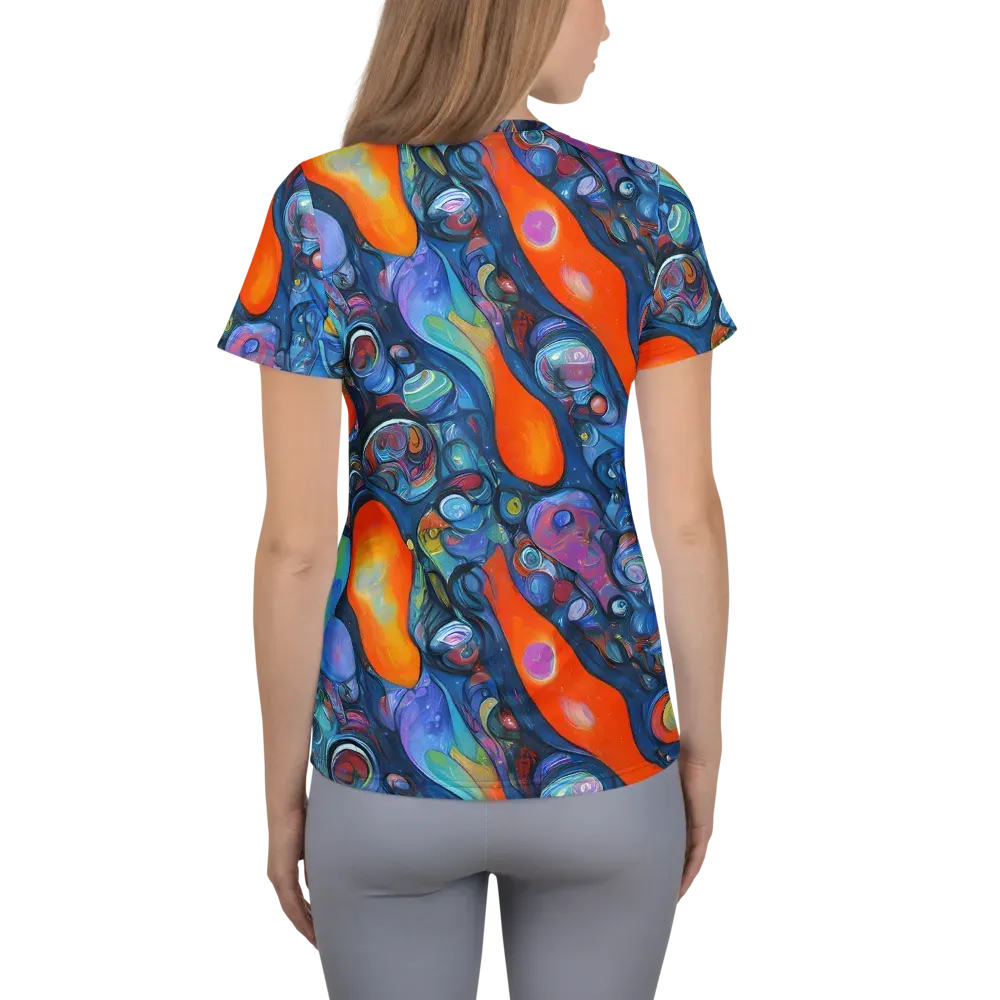 Blue Voltage on Women's Athletic T-Shirt — Back