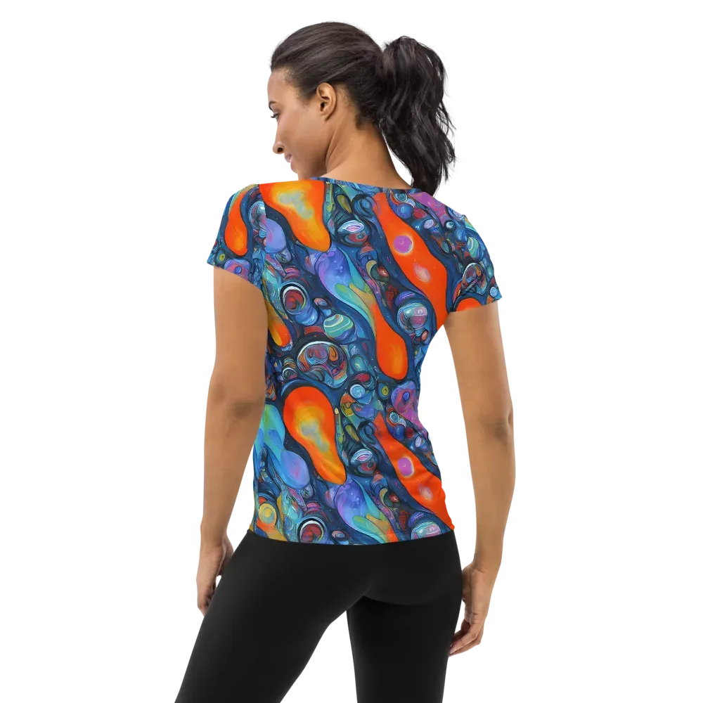 Blue Voltage on Women's Athletic T-Shirt — Back