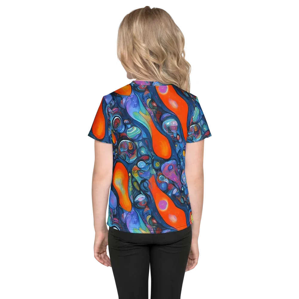 Blue Voltage on Kids Crew Neck T-Shirt — Back