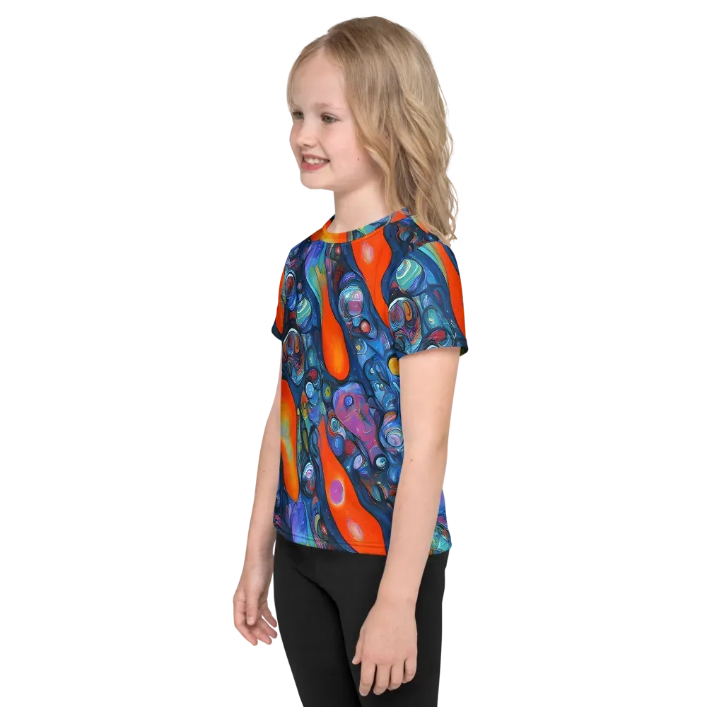 Blue Voltage on Kids Crew Neck T-Shirt — Left
