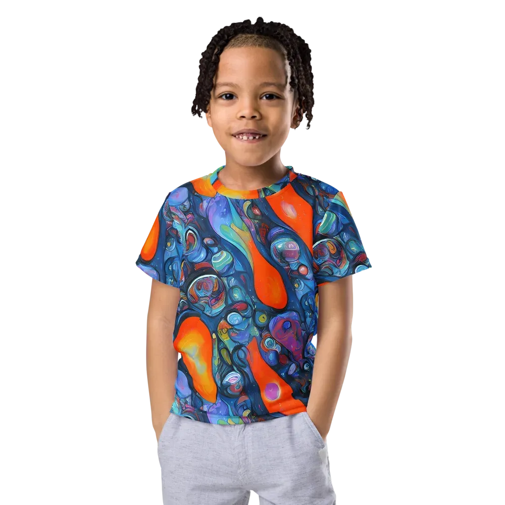 Blue Voltage on Kids Crew Neck T-Shirt — Front