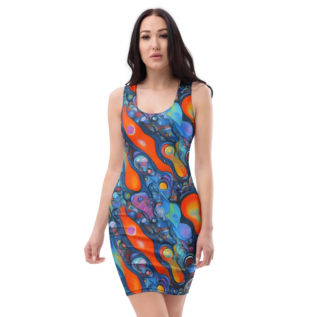 Blue Voltage on Bodycon Dress — Front