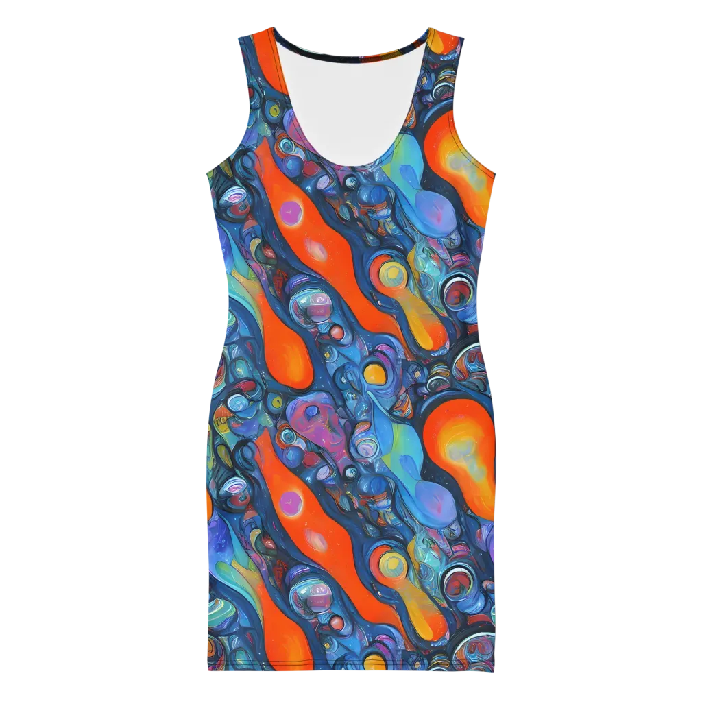 Blue Voltage on Bodycon Dress — Front