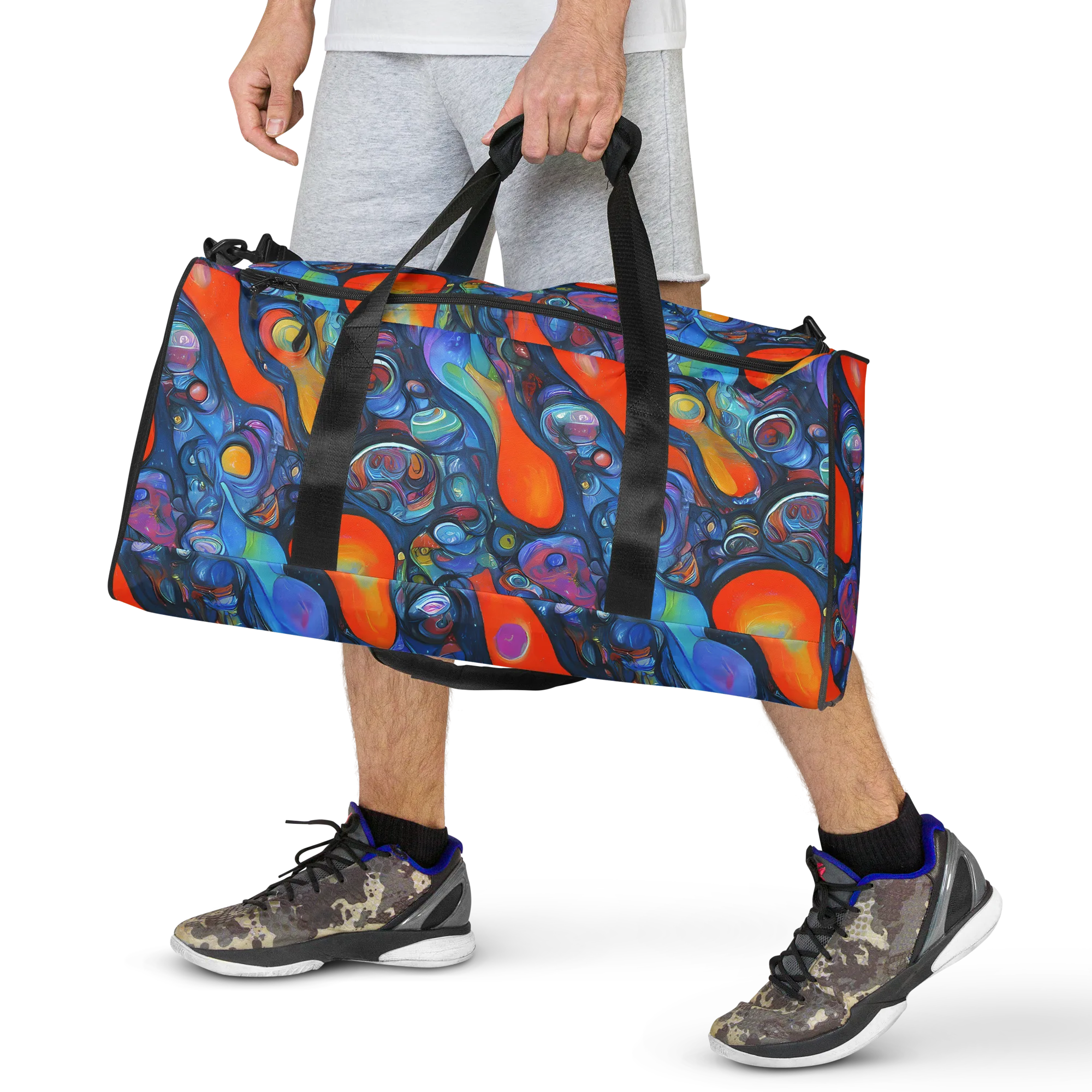 Blue Voltage on Duffle Bag — Front