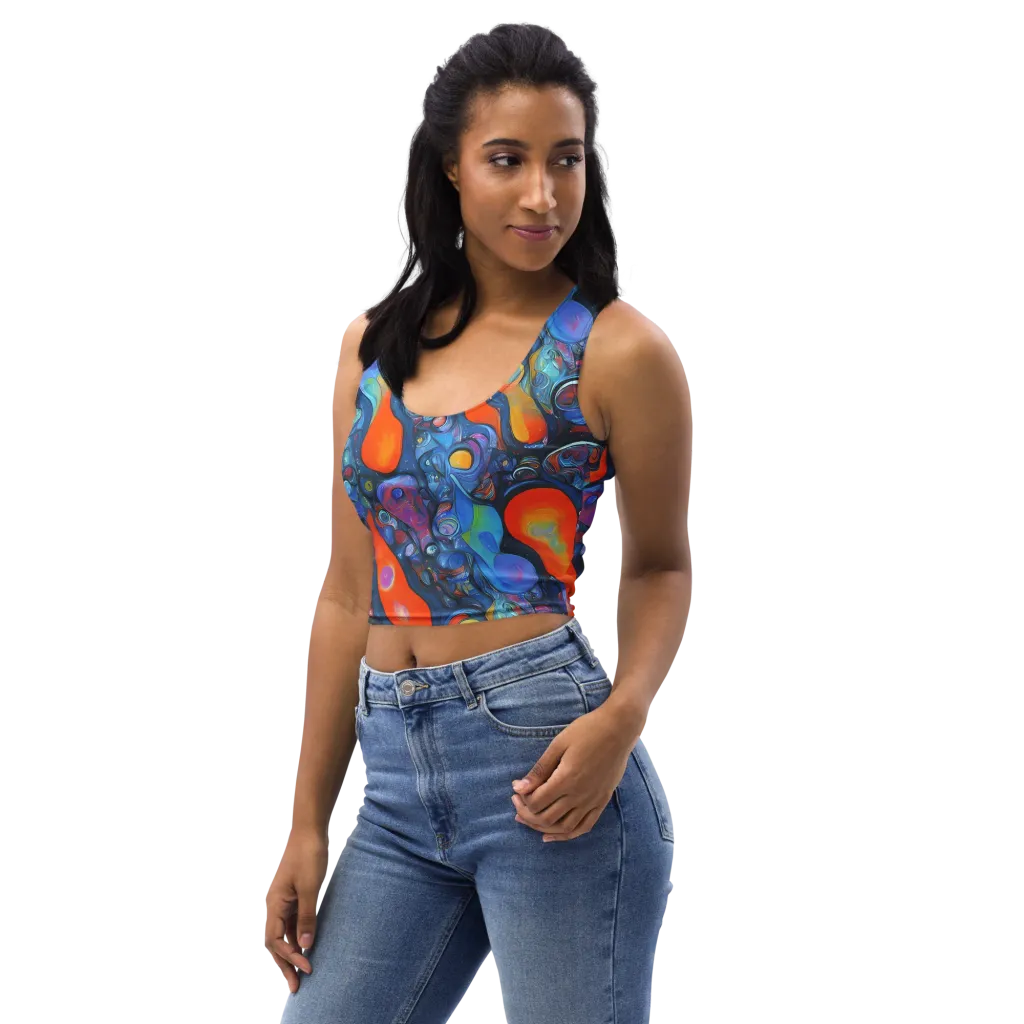 Blue Voltage on Crop Top — Left Front