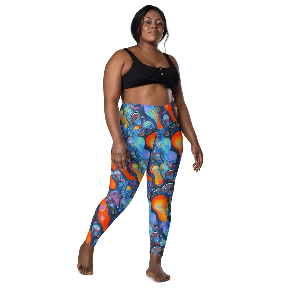 Blue Voltage on Leggings with Pockets — Front
