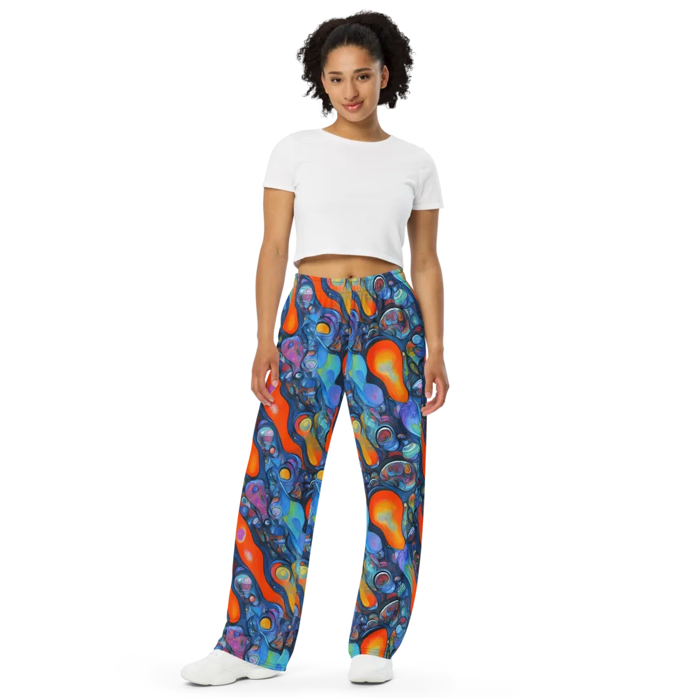 Blue Voltage on Wide-Leg Pants — Front