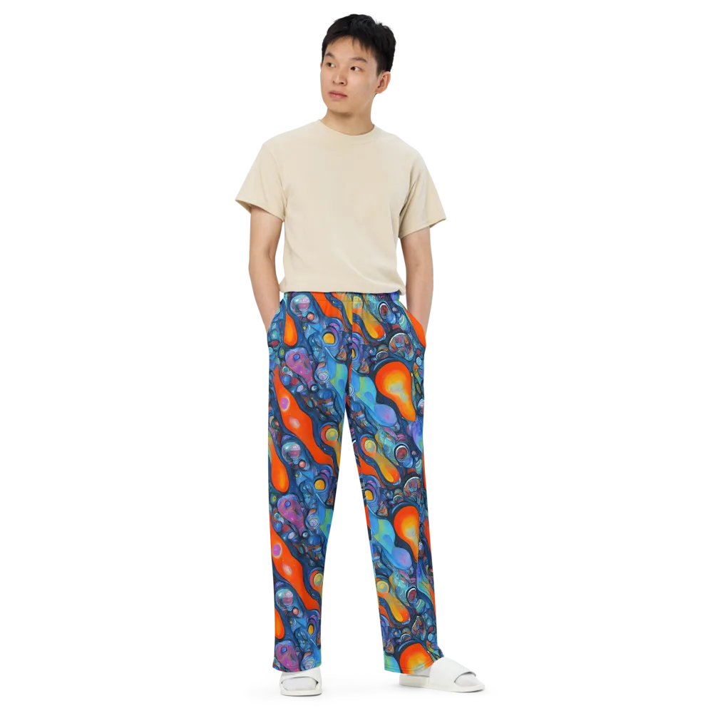Blue Voltage on Wide-Leg Pants — Front