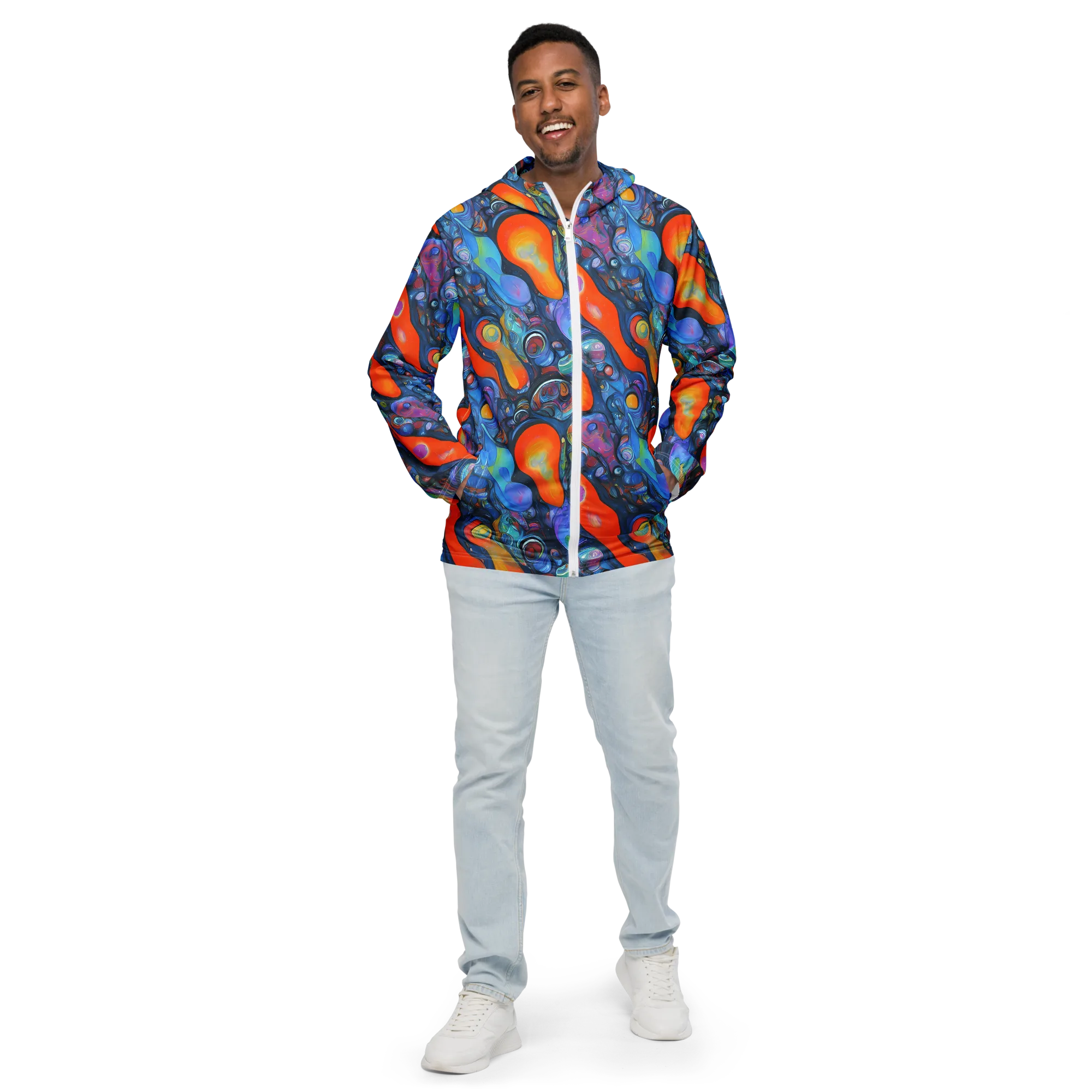 Blue Voltage on Men's Windbreaker — Front