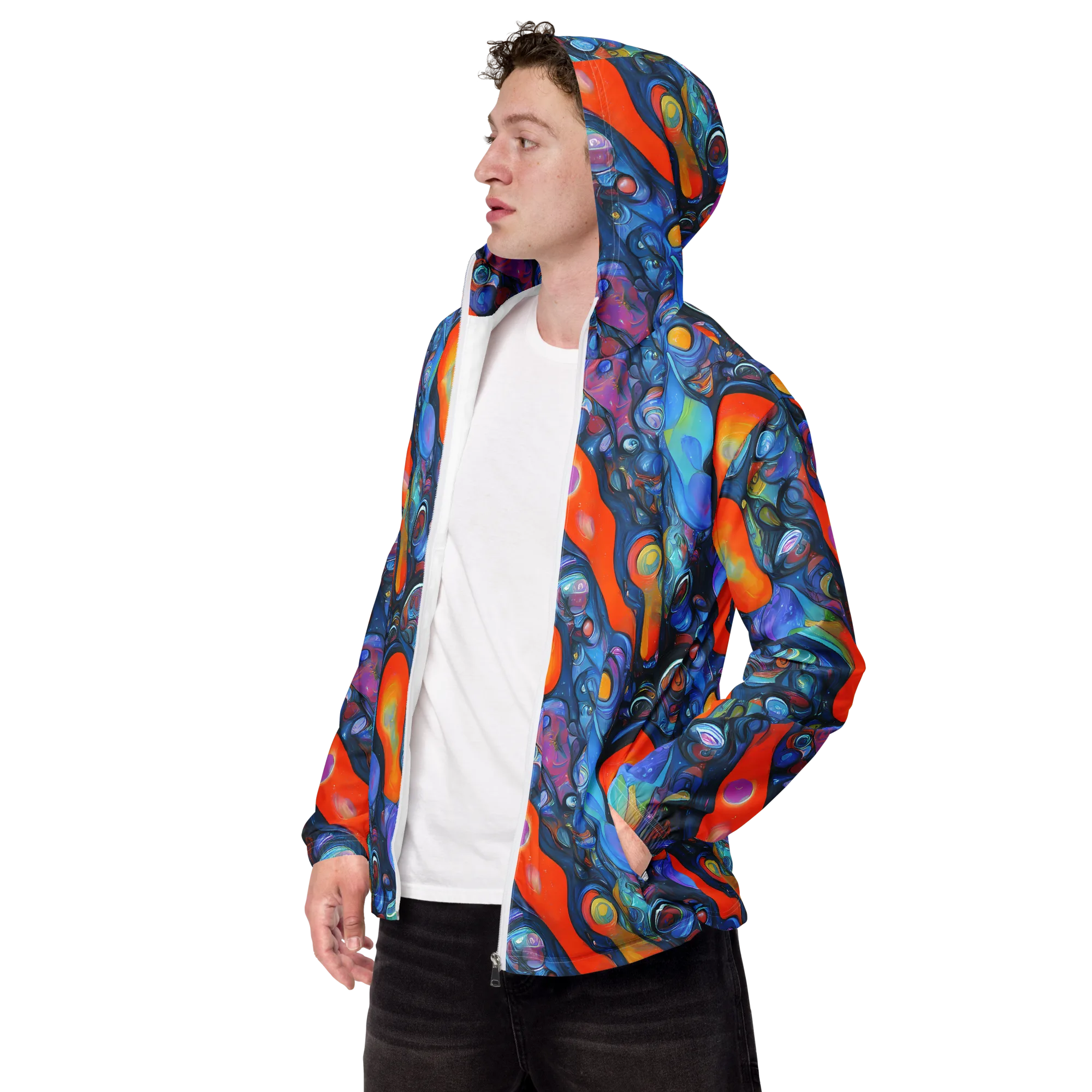 Blue Voltage on Men's Windbreaker — Left Front