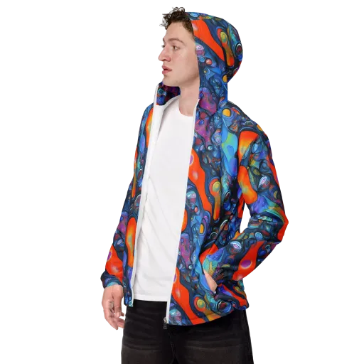 Blue Voltage on a Men's Windbreaker