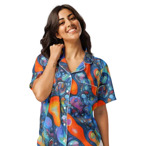 Blue Voltage on a Women's Short Sleeve Pajama Top