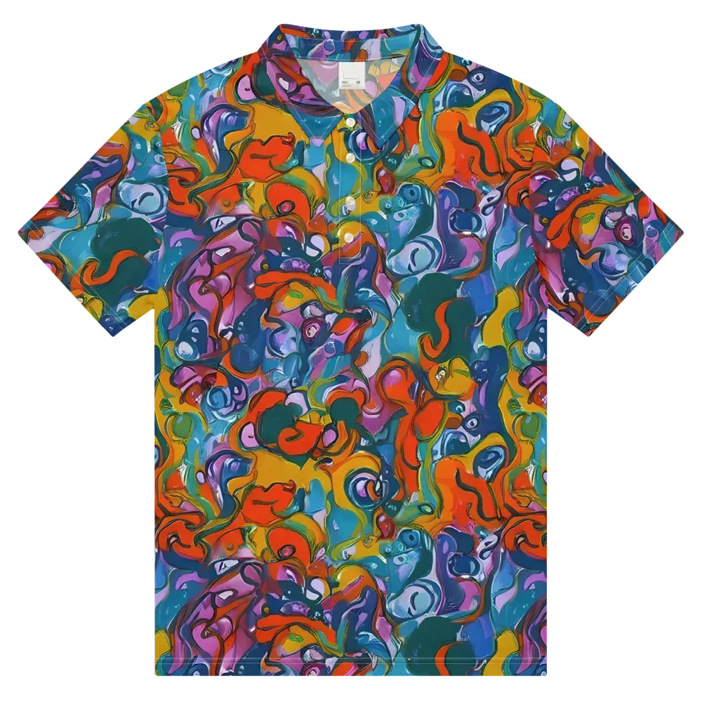 Liquid Menagerie on Men's Slim Fit Polo Shirt — Front