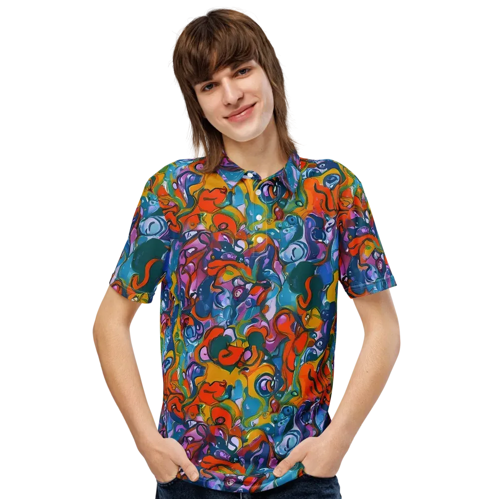 Liquid Menagerie on Men's Slim Fit Polo Shirt — Front