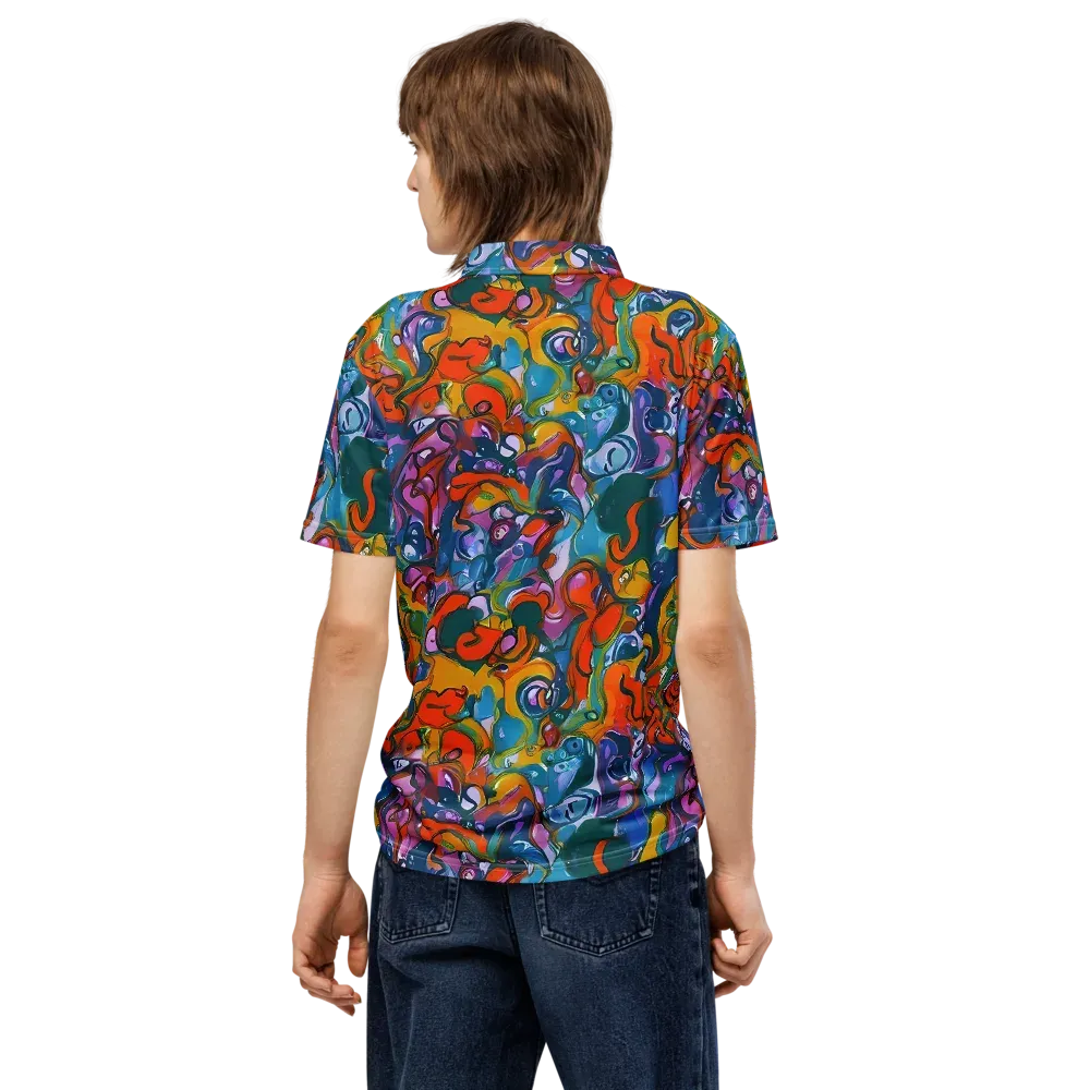 Liquid Menagerie on Men's Slim Fit Polo Shirt — Back
