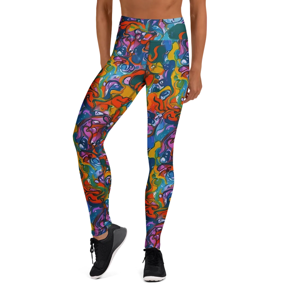 Liquid Menagerie on Yoga Leggings — Front