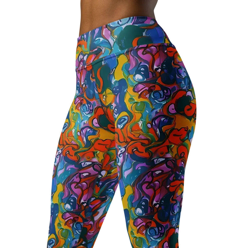 Liquid Menagerie on Yoga Leggings — Left Front