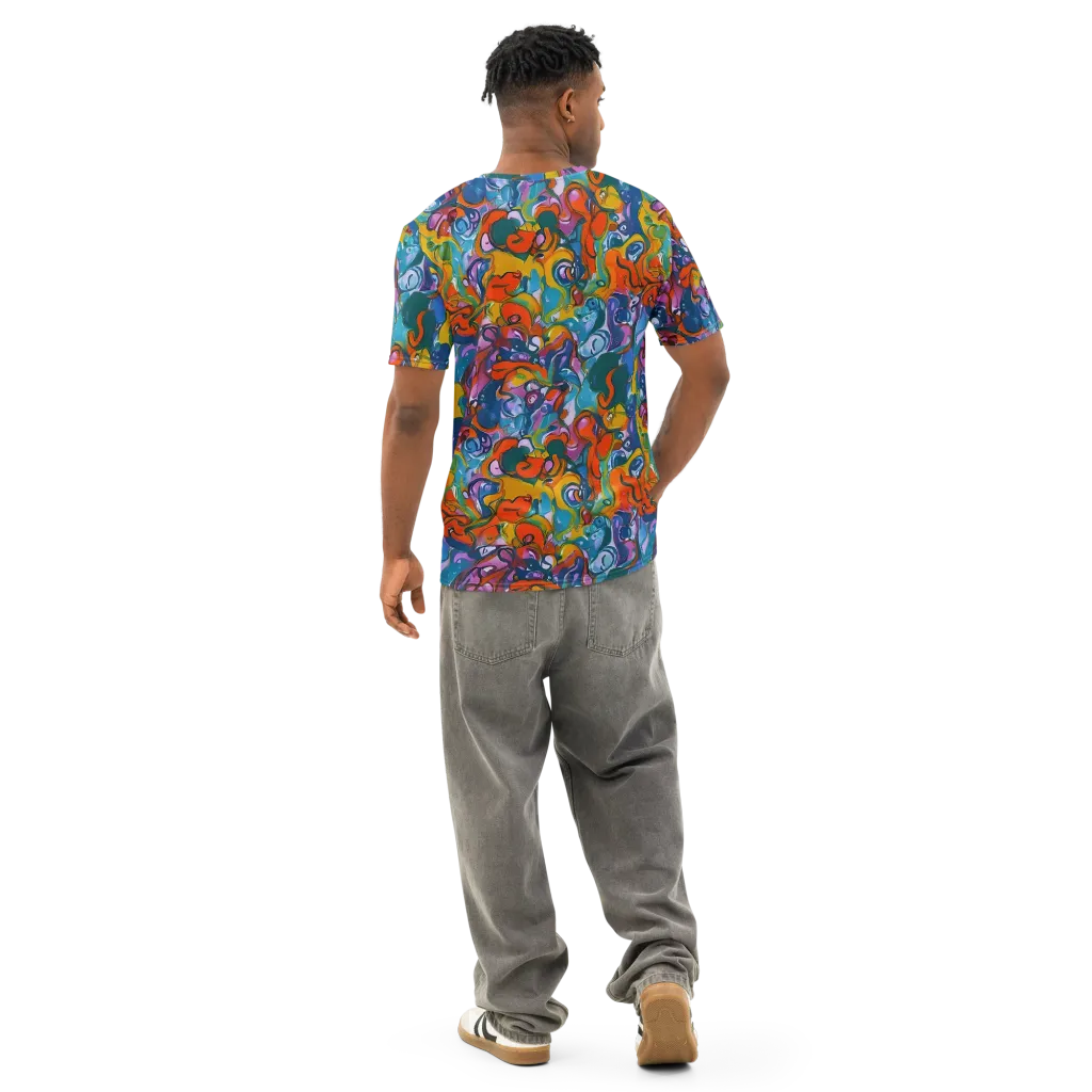 Liquid Menagerie on Men's Cotton Crew Neck T-Shirt — Back