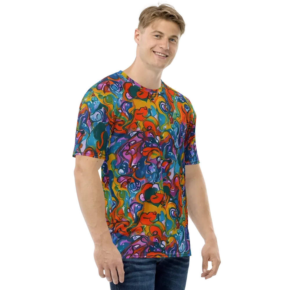 Liquid Menagerie on Men's Crew Neck T-Shirt — Right
