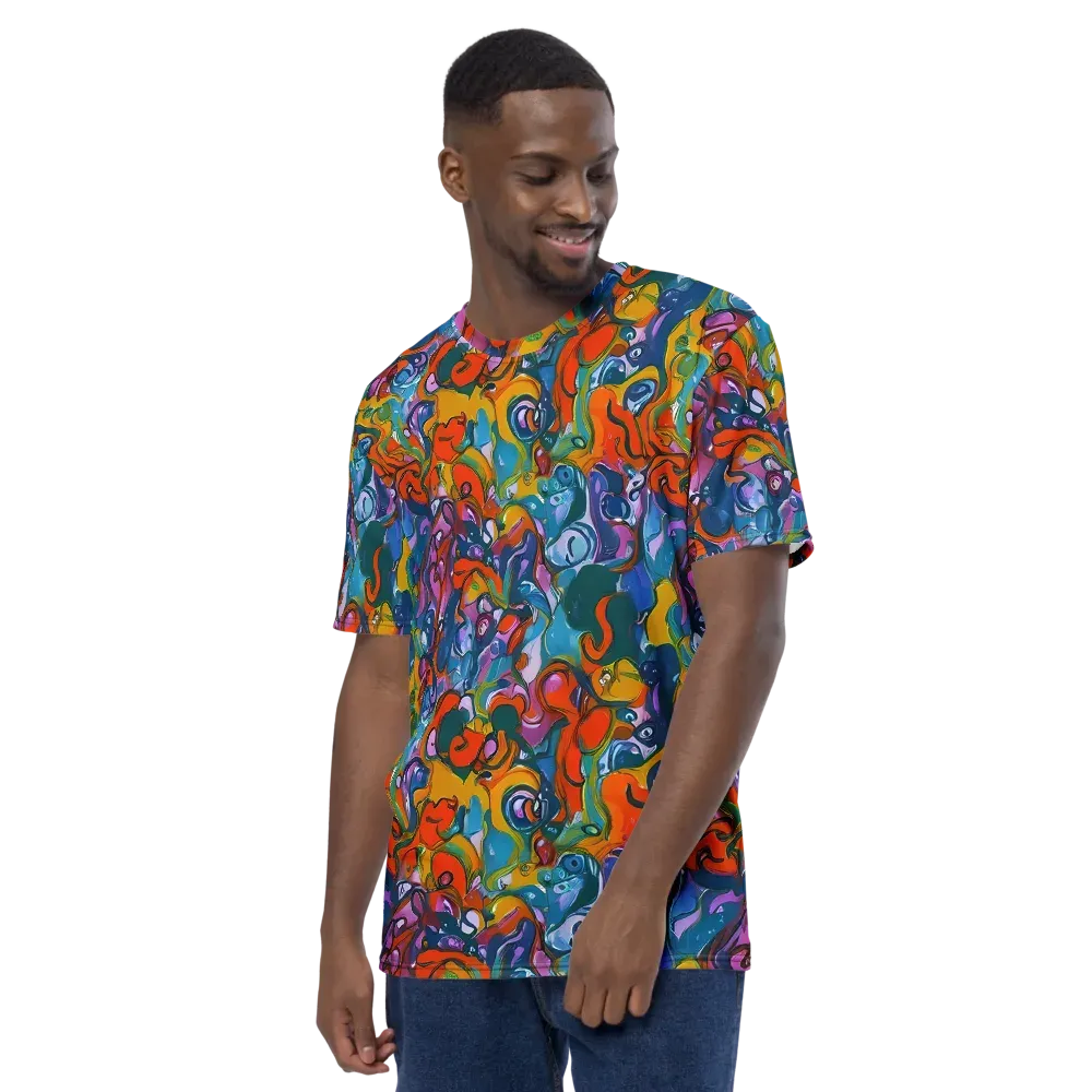Liquid Menagerie on Men's Crew Neck T-Shirt — Left