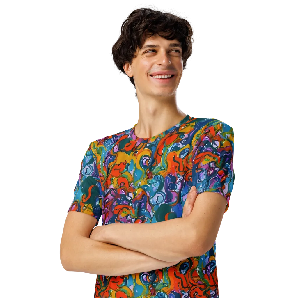 Liquid Menagerie on Men's Crew Neck T-Shirt — Left Front