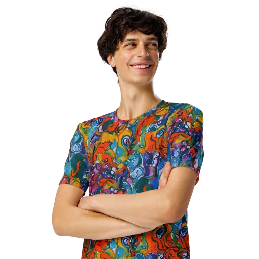 Liquid Menagerie on a Men's Crew Neck T-Shirt
