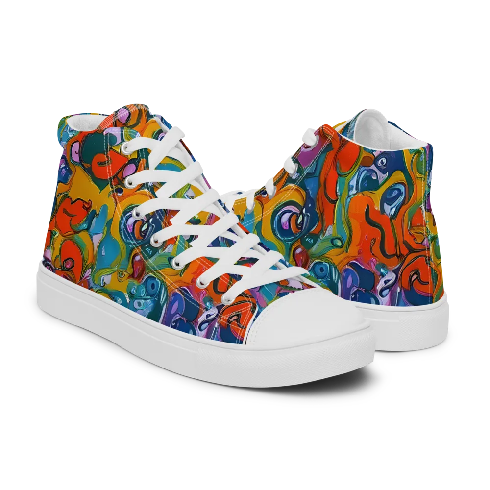 Liquid Menagerie on Men's High Top Canvas Shoes — Right