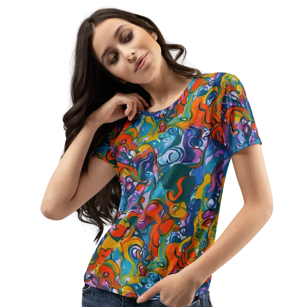 Liquid Menagerie on Women's Crew Neck T-Shirt — Left Front