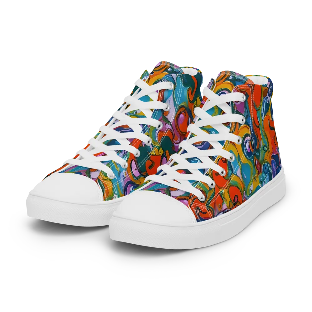 Liquid Menagerie on Women's High Top Canvas Shoes — Left Front