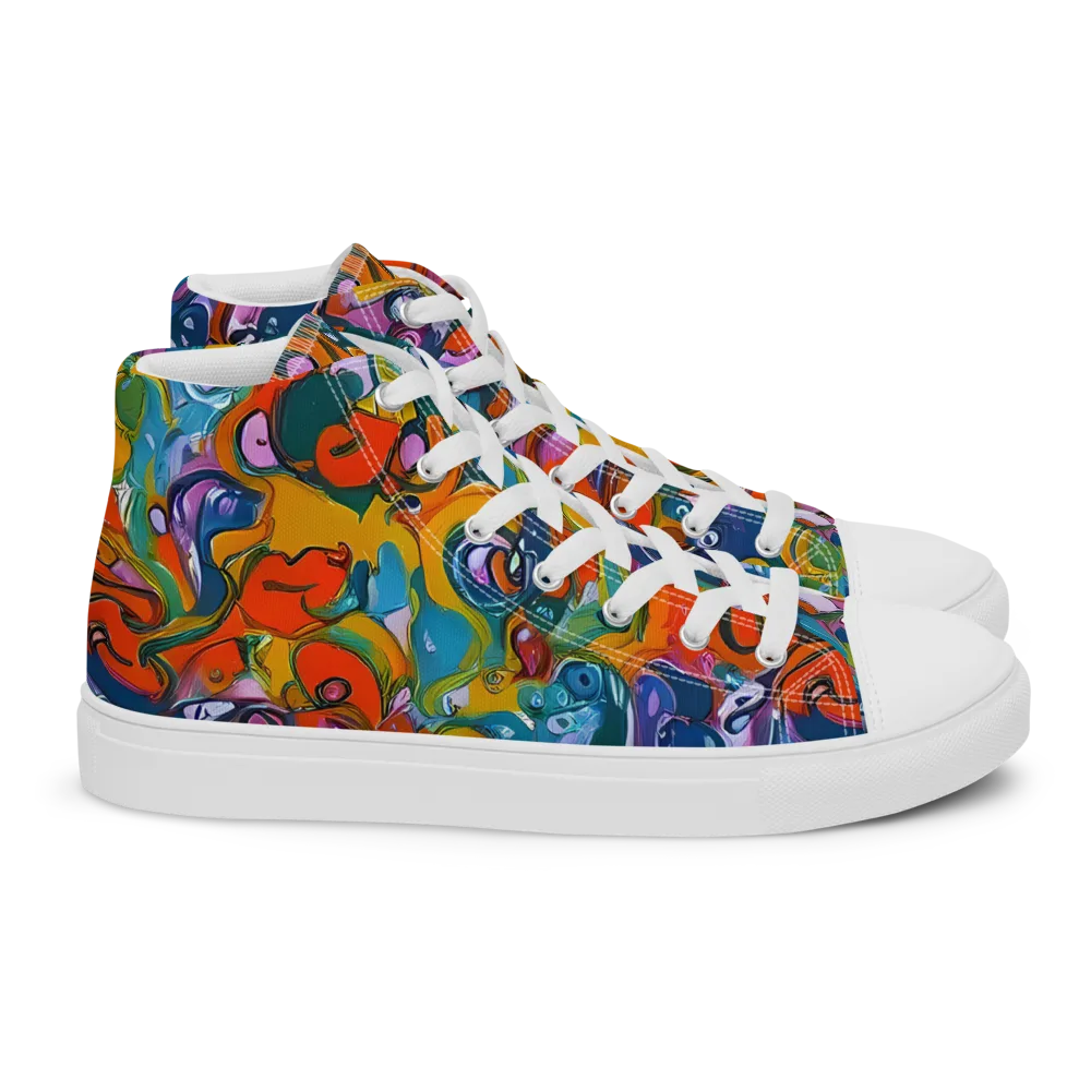 Liquid Menagerie on Women's High Top Canvas Shoes — Right