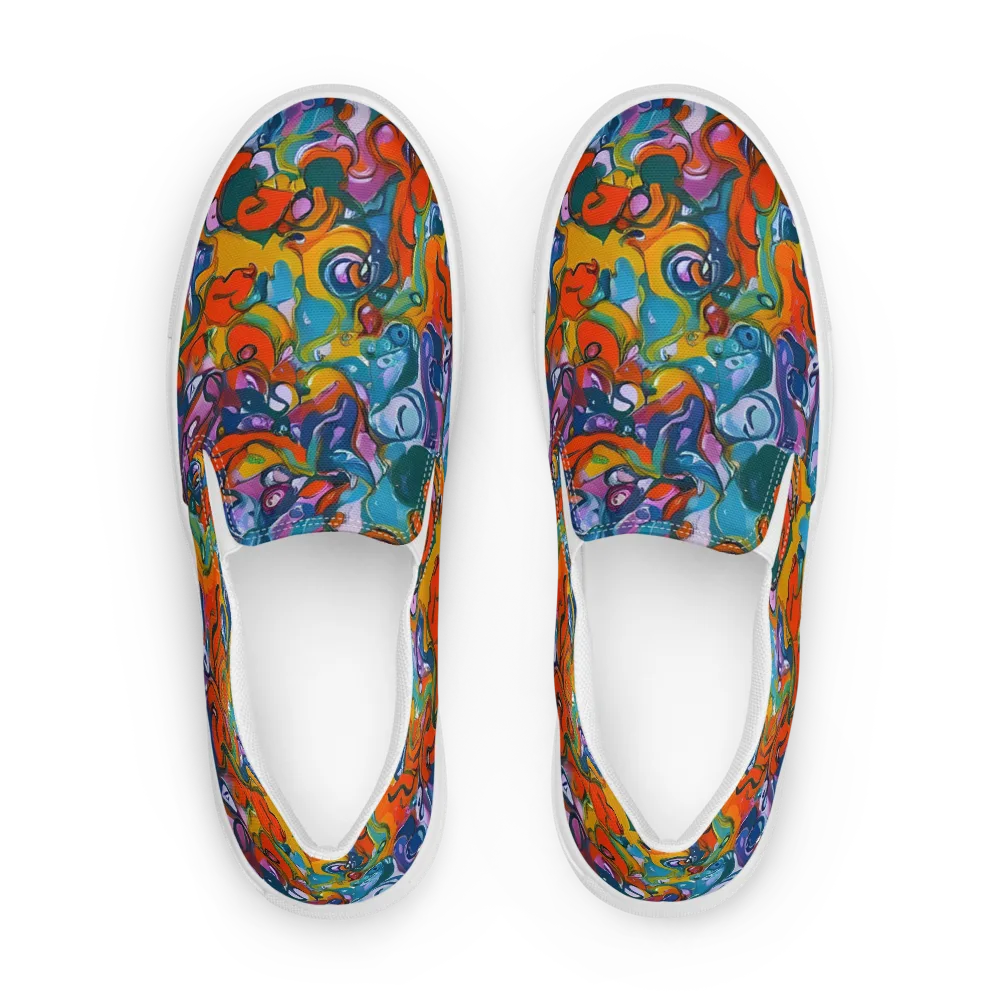 Liquid Menagerie on Men's Slip-On Canvas Shoes — Front
