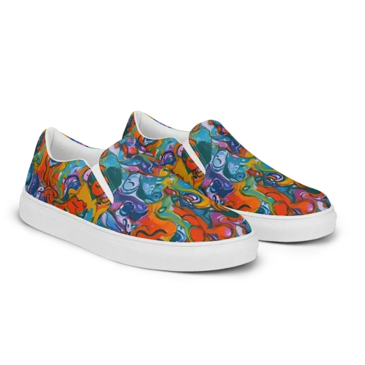 Liquid Menagerie on a Men's Slip-On Canvas Shoes
