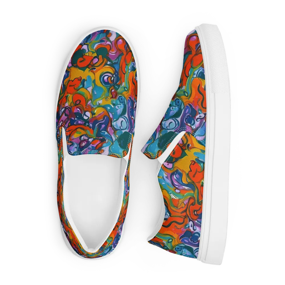 Liquid Menagerie on Men's Slip-On Canvas Shoes — Front