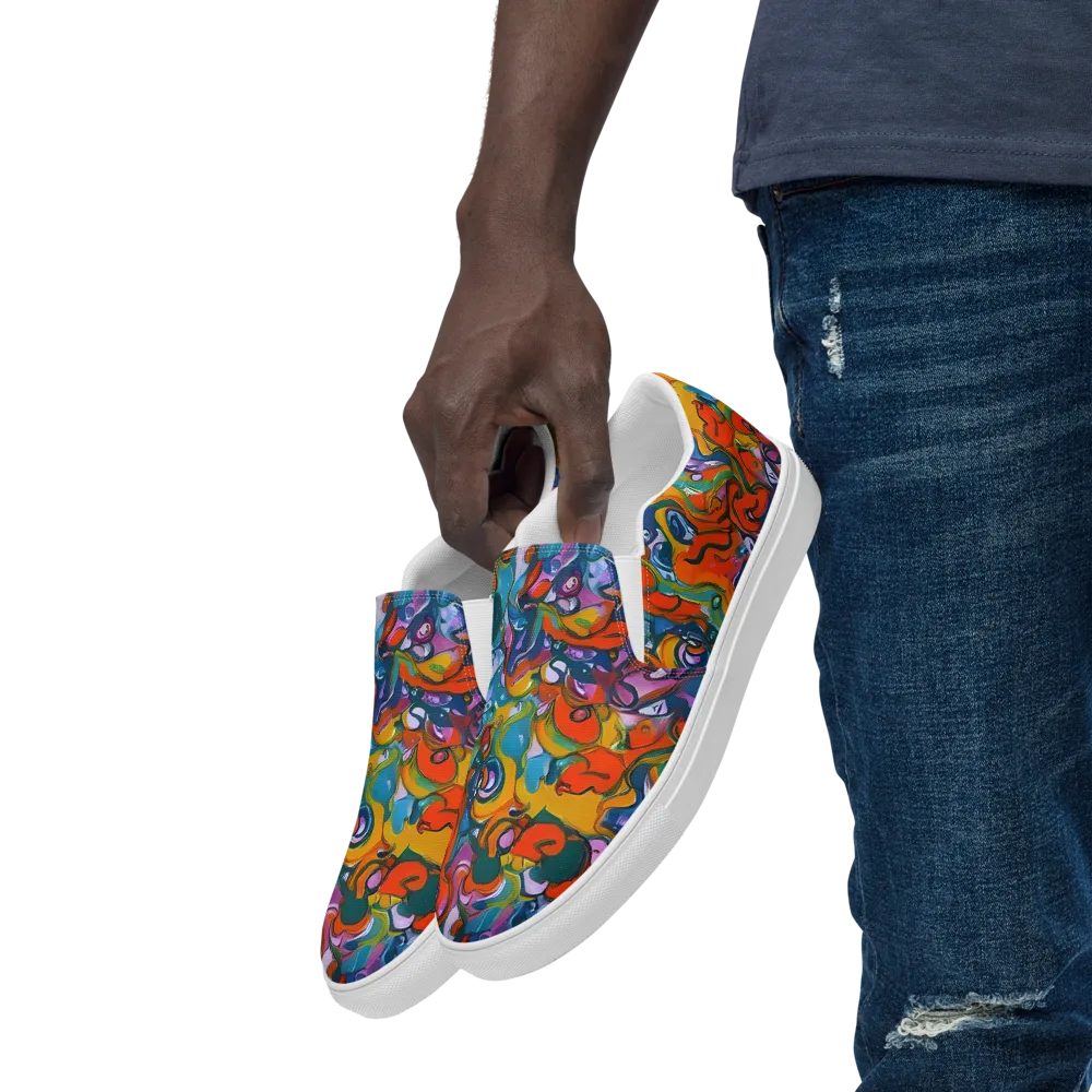 Liquid Menagerie on Men's Slip-On Canvas Shoes — Left Front