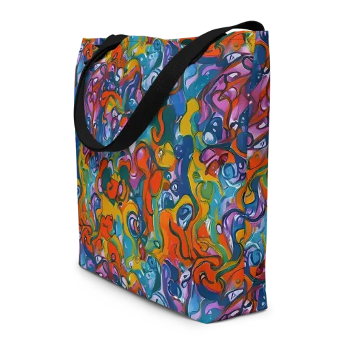 Liquid Menagerie on a Large Tote Bag W/ Pocket