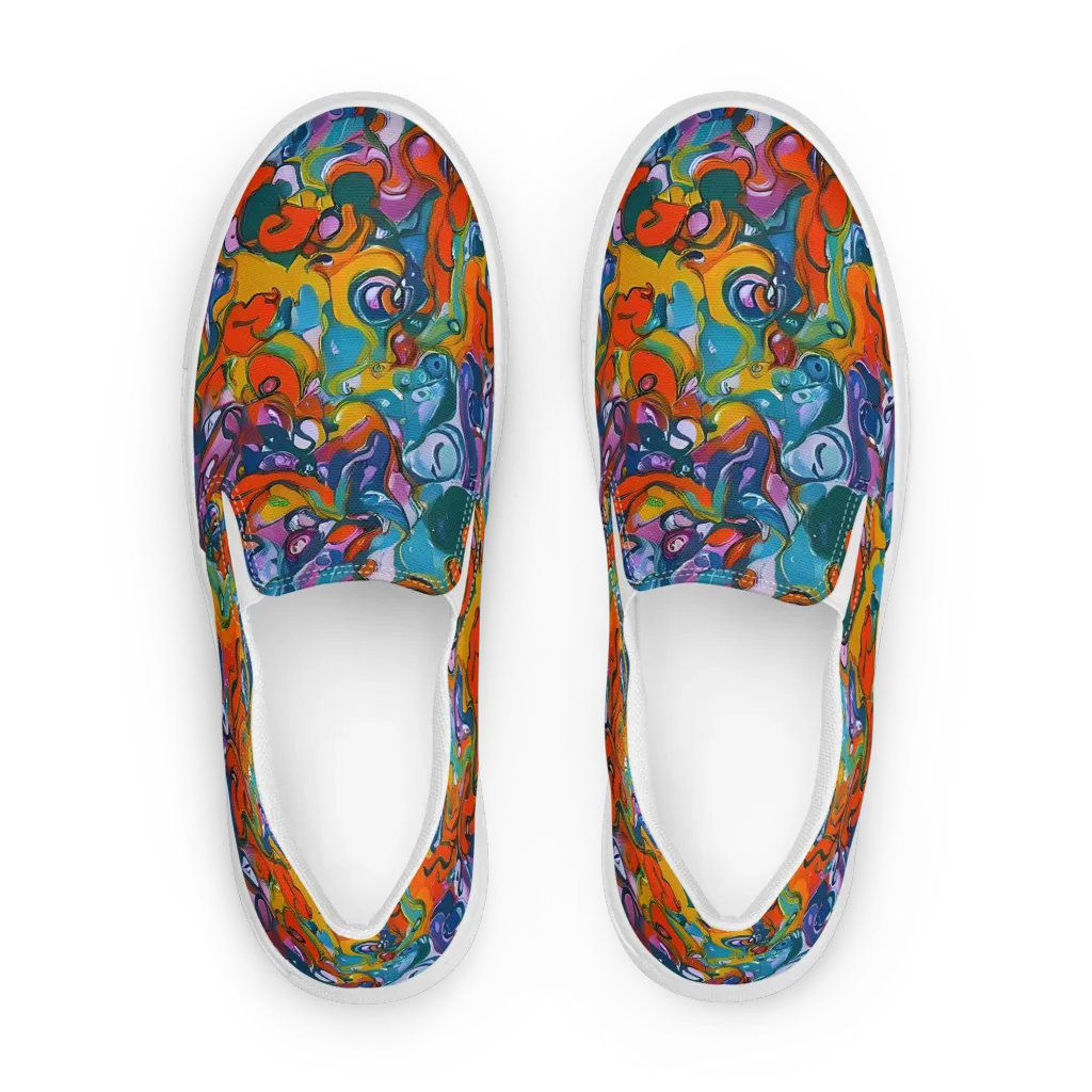 Liquid Menagerie on Women's Slip-On Canvas Shoes — Front