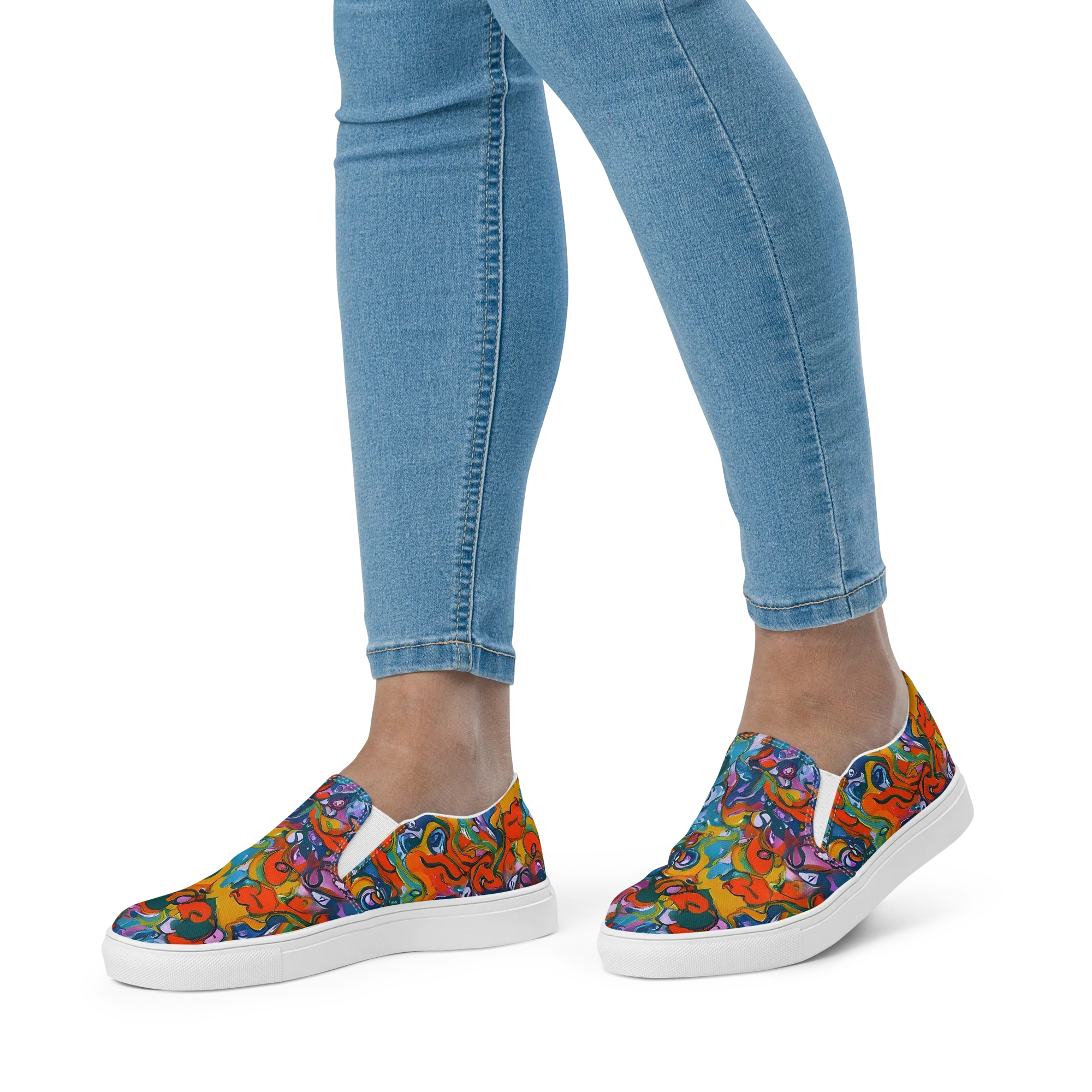 Liquid Menagerie on Women's Slip-On Canvas Shoes — Front