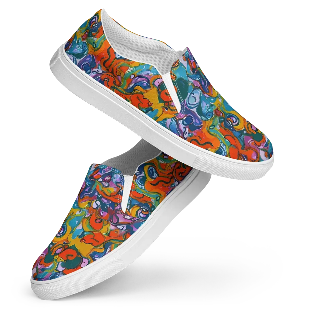 Liquid Menagerie on Women's Slip-On Canvas Shoes — Front