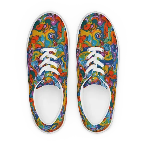Liquid Menagerie on a Men's Lace-Up Canvas Shoes