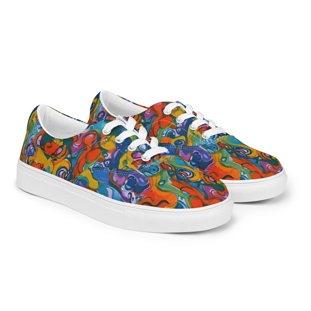Liquid Menagerie on Men's Lace-Up Canvas Shoes — Right Front